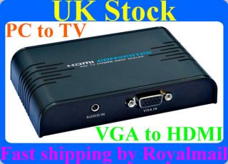 Brand NEW ! LKV352 Laptop PC VGA to HDMI HDTV TV Scaler Video Audio