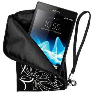 mumbi NEOPREN Zipper Tasche Sony Xperia Z Handytasche FLOWER Power