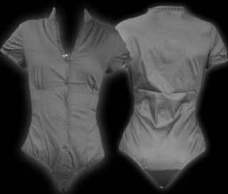 Blusenbody Body Top Bluse HemdBluse SMALTO Fashion Gr.M weiß