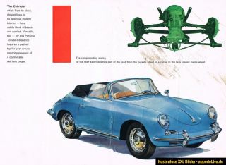 PROSPEKT : PORSCHE 356 B CABRIOLET / COUPE (1961)   SEHR RAR !