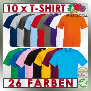 10 x T Shirts FRUIT OF THE LOOM Valueweight T S M L XL XXL XXXL 2XL