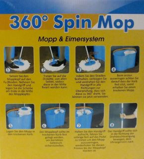 WischMop Spin Mop Set Bodenwischer 360° Schleudermop Bodenreiniger