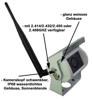 Funk 120° Rückfahrkamera Nachtsicht + 7 TFT Monitor / 12V  24V