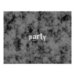 Teen Boys Party Invitations, Custom Black