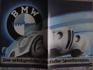 BMW 320 Prospekt Brochure Vorkrieg rennwagen 1936 1937