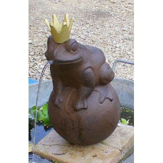 Wasserspeier Froschkönig auf Kugel aus Gusseisen 41 cm 
