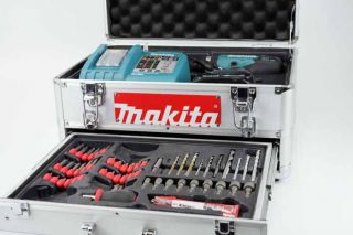 Akkuschrauber Makita BHP 453 mit Alu – Werkzeugkoffer (b376)