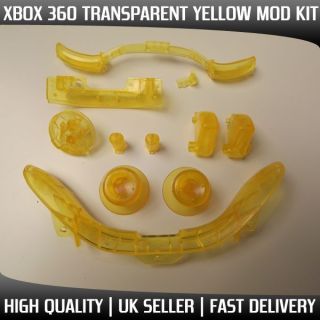 XBOX 360 Transparent Yellow Controller MOD KIT , Sync,Thumbsticks