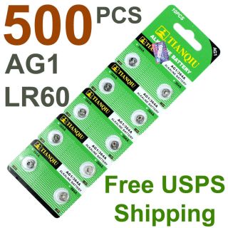 500 PCS LR60 AG1 364 LR621 1.5V Alkaline Battery Watch Remote US Free