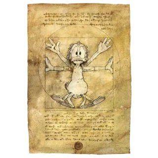 Die Duckomenta Leonardo Da Vinci   Anas Ente Kunstdruck 