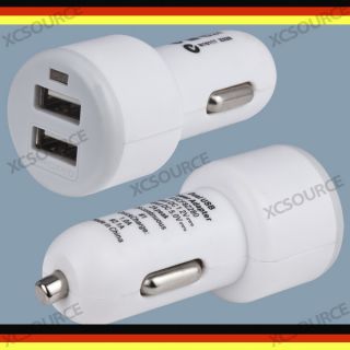Auto Dual 2A USB Charger Ladegeraet Adapter fuer iPod iPhone 4 4S iPad