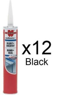 x12 Wurth Bond & Seal Black 08901003 Elastic & Versatile PU Adhesive