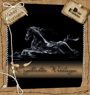 Auktionsvorlage Pferd Wasser 392;  Vorlage/Template Pferd Pferde