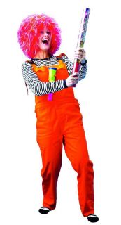 LATZHOSE FASCHING ORANGE Clown Arbeitshose Hose Karneval Gr. S 46