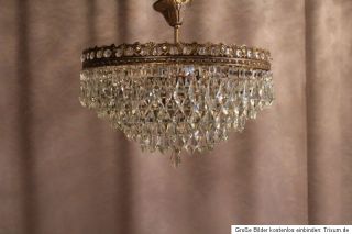 Antik Kristall Kronleuchter Deckenlüster Lampe Jugendstil Messing