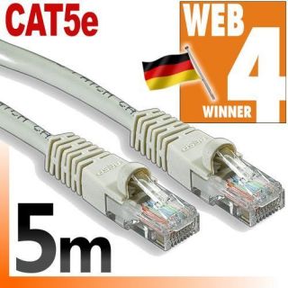 5m 10/100/1000Mbit Netwerkkabel Netzwerk LAN Kabel w4W #383