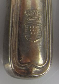 alte Fischmesser in 800 (Ag) Silber, Koch & Bergfeld mit Adelswappen
