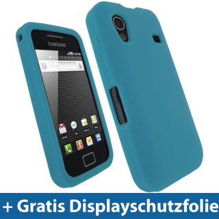 Blau Silikon Tasche für Samsung Galaxy Ace S5830 Hülle Case Skin