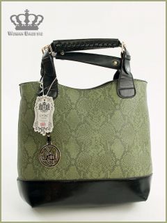 Edle Beuteltasche Tragetasche Damentasche Tasche in Grün Design aus
