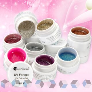 10 x 5ml Pearl Effekt Farbgele Farbgel UV Gel Nail Art