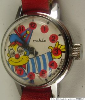 Seltene RUHLA Wackelaugen Uhr aus DDR Zeit