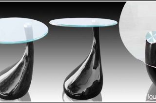 Design Couchtisch LOUNGE TEAR schwarz Beistelltisch Glas Tisch