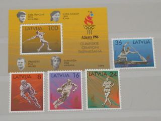 Latvia 1996 427 30 Block 9 418 22 Olympics Atlanta MNH