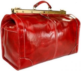 DELARA Reisetasche Arzttasche Leder rot Bekleidung