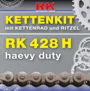 RK 428H Ohne O Ring Kettenkit Yamaha DT125 E 74 79 (Typ AT2, 1GO