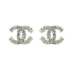 Sterling Versilberte Doppel Ohrringe mit Kristallen CC   101 
