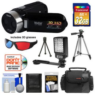 Vivitar DVR 790HD 3D HD Digital Video Camera Camcorder Kit Black NEW