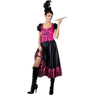 Saloon Show Girl Pink Schwarz Verkleidungsparty Karneval Halloween