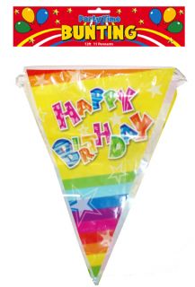 HAPPY BIRTHDAY BUNTING Banner Pennants Childrens Party X30 437