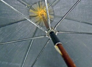 Schirm Regenschirm Stockschirm Jugendstil Holzgriff mit Einlagen