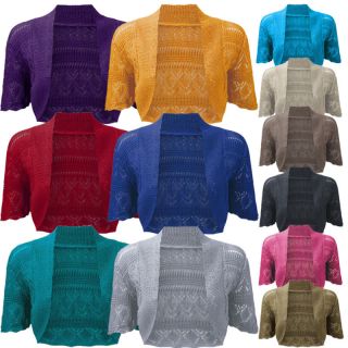 Upgrade any ensemble with this bolero style crochet knit shrug
