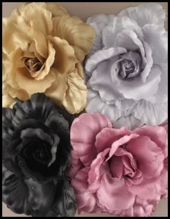 Haarblüte Brosche Haarspange Blume Rose Stoffrose 4Farb