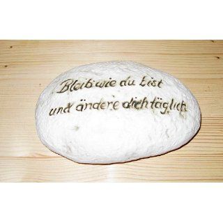 Stein mit Spruch Bleib wie du bist aus Keramik 18 cm: 