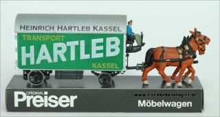 PREISER 459 Pferdegespann  Möbelwagen  Honold Neu Ulm Sondermodell
