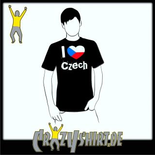 Shirt I love Czech Tschechien FanShirt WM EM S 3XL Czech FunShirt