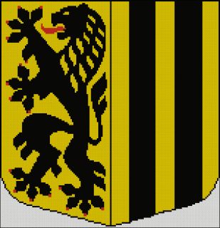 Stickvorlage Kreuzstich Dresden Wappen DMC