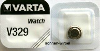 Ein 1 er Napfblister Varta V329 Silberoxid Knopfzelle.