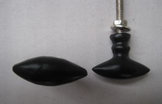 Metallknopf Möbelknopf Knopf oval schwarz  lackiert mit Befestigung