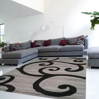 Designer Teppich Muster in Grau Schwarz TOP PREIS NEU