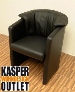 Rolf Benz Mod. 390 Sessel / Stuhl Leder schwarz