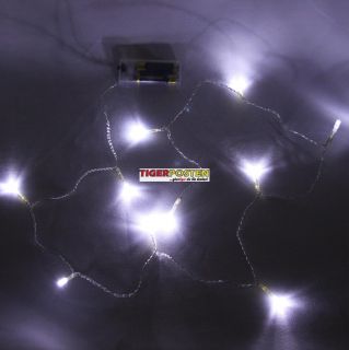 10er LED Lichterkette weiß Kette für Innenraum batteriebetrieben