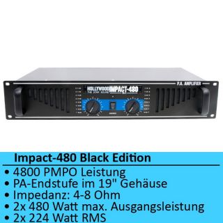Party Disco Verstärker Endstufe Amplifier Impact 480 schwarz