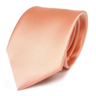 Designer Satin Krawatte lachs orange uni 100 % Polyester