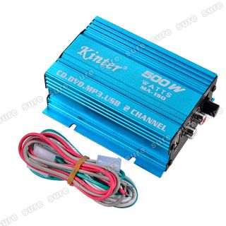 HiFi Stereo Mini Auto Verstärker Amplifier 2 Kanal Blau 500W