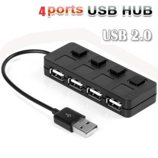 Aktiv USB 2 0 Hub 4 Port Verteiler 480 Mbps Highspeed 4X Hub Schalter