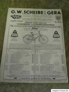 Fahrradkatalog   G.W. Scheibe Gera Schülerstraße   Katalog